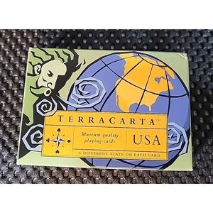 Vintage TERRACARTA USA Playing Cards Geography Educational Museum Quality 1996